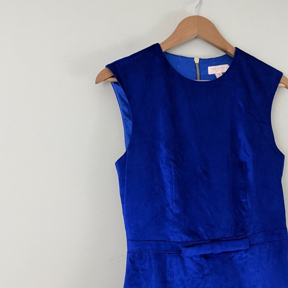 Ted Baker London Maryann Blue Velvet Fit & Flare Dress Size 1 (XS) - Picture 5 of 7